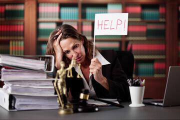 HR professional with white flag that says 